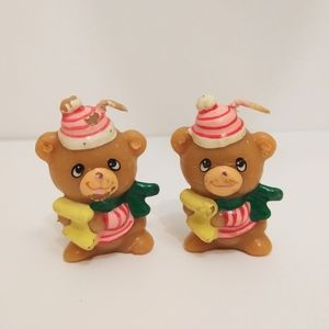 🌹Vintage Teddy Bear Cub Mini Candle Set by Russ Berrie Co.